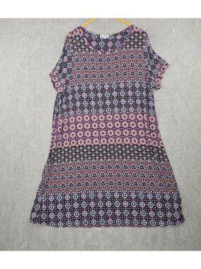 Artisan NY Womens A-Line Dress Boho Geometric Print Multi-Color Size 3X